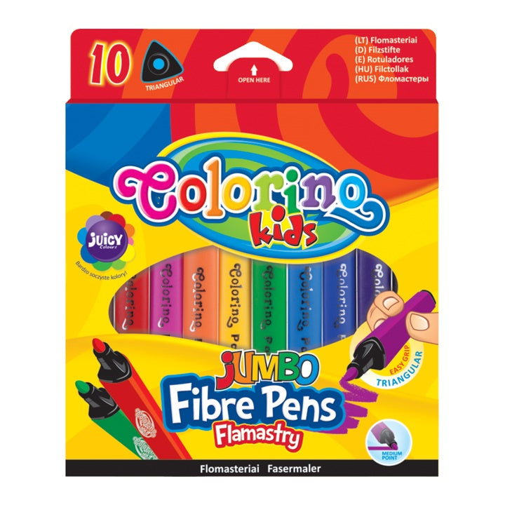 Τριγωνικοί μαρκαδόροι JUMBO Colorino 10 τμχ