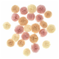 Tulle Pom Poms για χειροτεχνία | 24 τεμάχια, Nude αποχρώσεις
