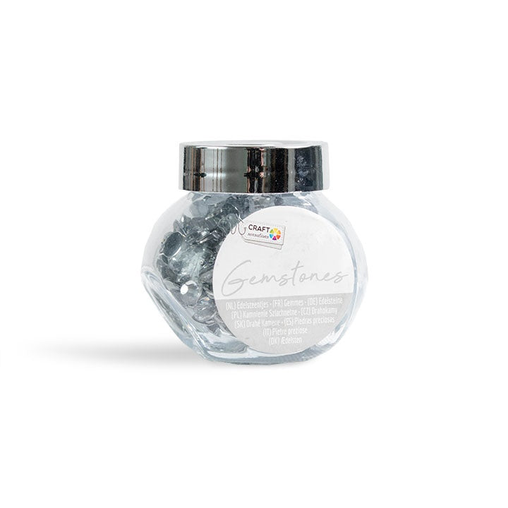 Τεχνητές πέτρες σε γυάλινο βάζο – silver