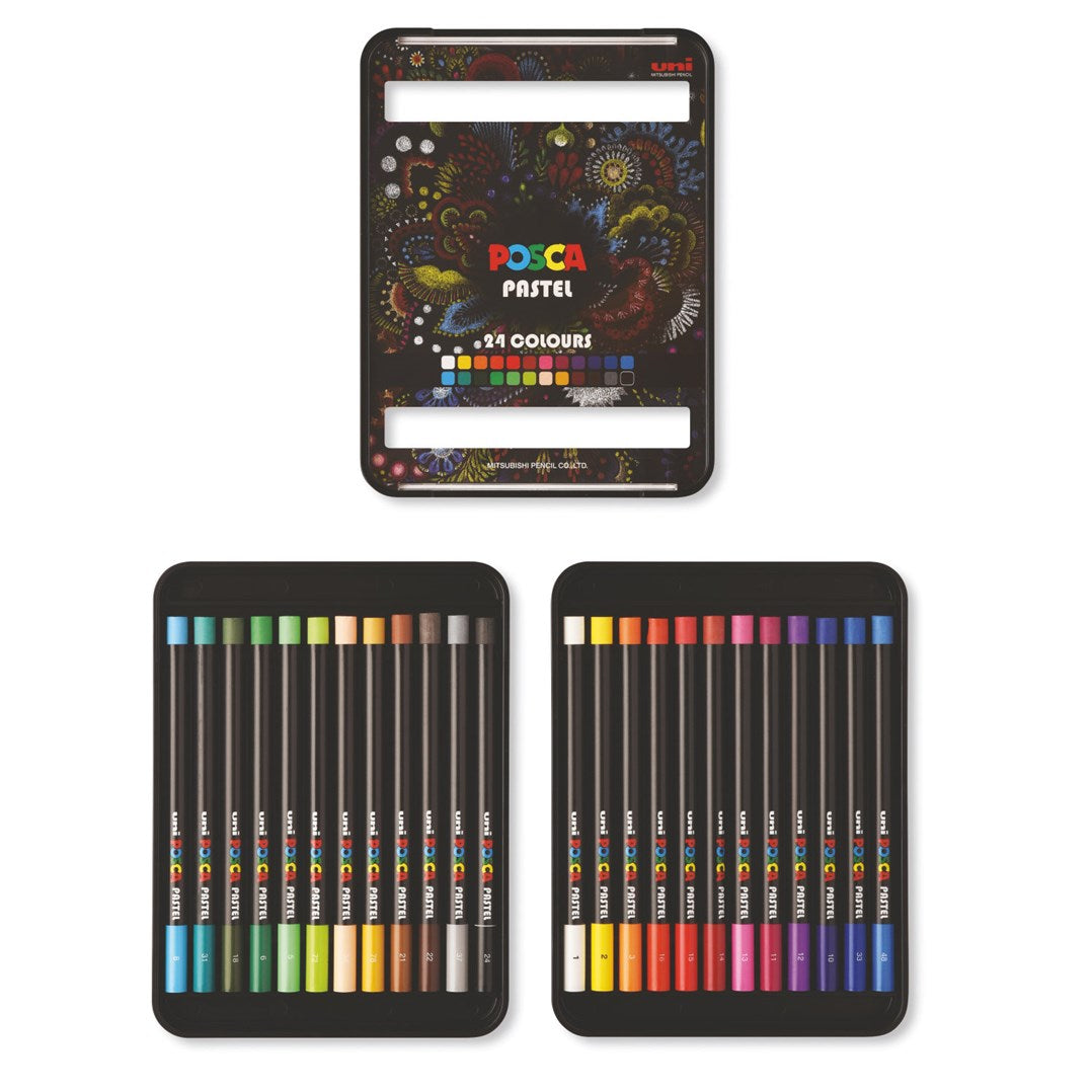 Posca KPA-100 24C κηρομπογιές παστέλ, σετ, διάφορα χρώματα