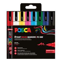 Posca σετ μαρκαδόρων PC-5BR, 1 – 4 mm, βασικά χρώματα – 8 τμχ