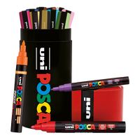 Posca συνδυαστικό σετ μαρκαδόρων σε μεταλλική κασετίνα – 13 τμχ (PC-3M, PC-5M, PC-5BR)