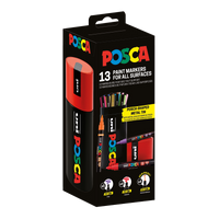 Posca συνδυαστικό σετ μαρκαδόρων σε μεταλλική κασετίνα – 13 τμχ (PC-3M, PC-5M, PC-5BR)