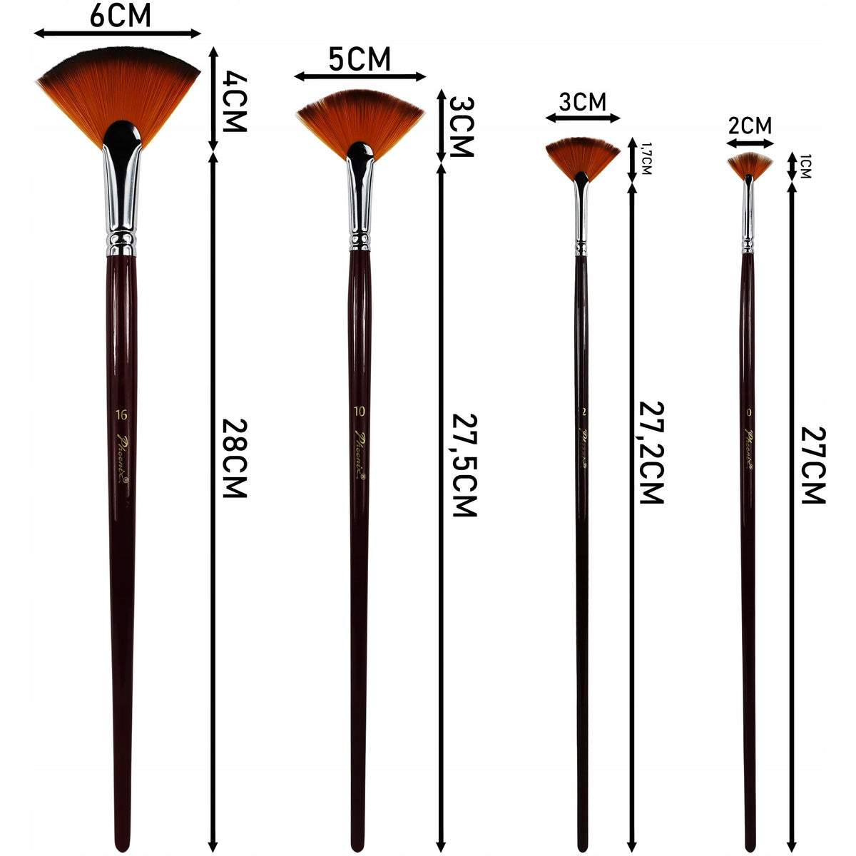 Vejarasti čopiči Phoenix – set 4-delni