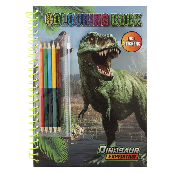 Βιβλίο ζωγραφικής Dino A4 με αυτοκόλλητα &amp; μολύβια