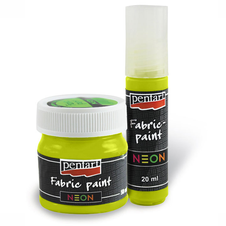 Χρώμα για ύφασμα neon 20ml, έντονη απόδοση