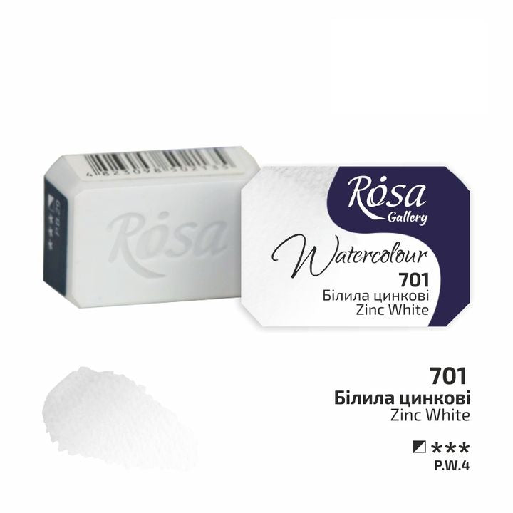 Χρώματα ακουαρέλας Rosa Gallery σε 2.5 κύβο  | διαφορετικά χρώματα - 701 λευκό ψευδάργυρος
