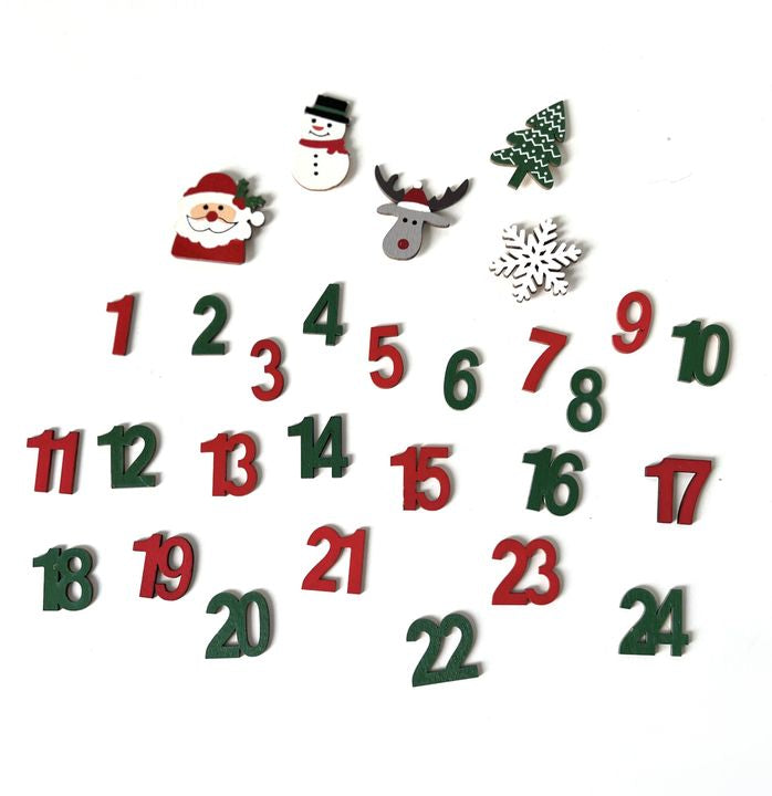 Ξύλινα στολίδια Ημερολόγιο Advent