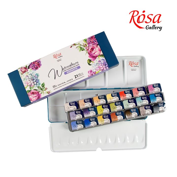 Υδατομπογιές Rosa Gallery - σετ Romantic 21 x 2,5 ml