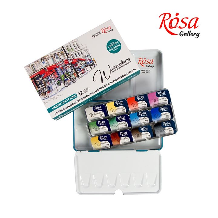Υδατομπογιές Rosa Gallery - σετ Urban Sketching 12 x 2.5 ml