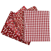 Ύφασμα για patchwork - κόκκινο - 4 τεμάχεια - 45 x 55 cm