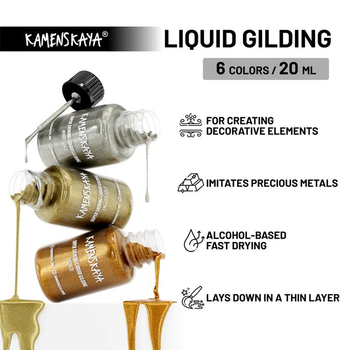 Υγρά μέταλλα για επιχρύσωση KAMENSKAYA 100 ml | διαφορετικές αποχρώσεις