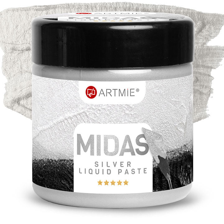 Υγρή μεταλλική πάστα ARTMIE MIDAS silver | διαφορετικούς όγκους