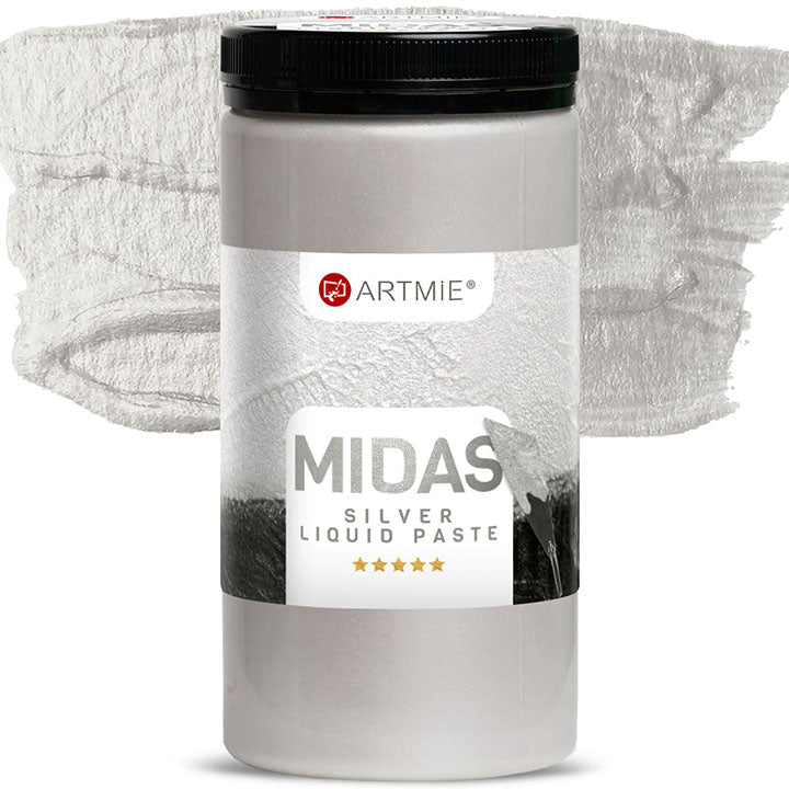 Υγρή μεταλλική πάστα ARTMIE MIDAS silver | διαφορετικούς όγκους