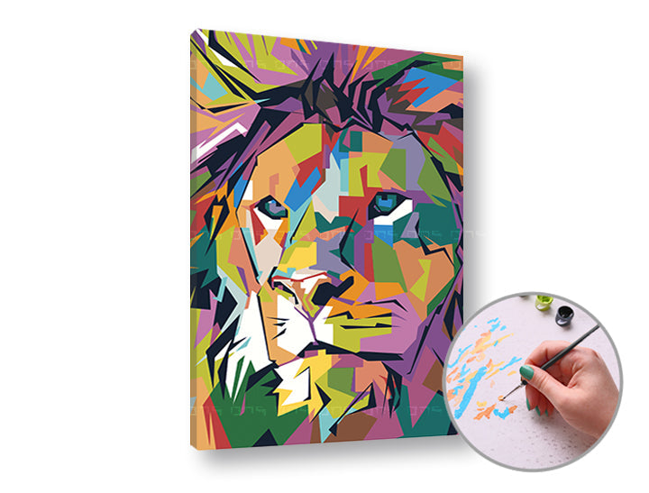 Ζωγραφική με αριθμούς COLOUR LION | χαμηλή δυσκολία
