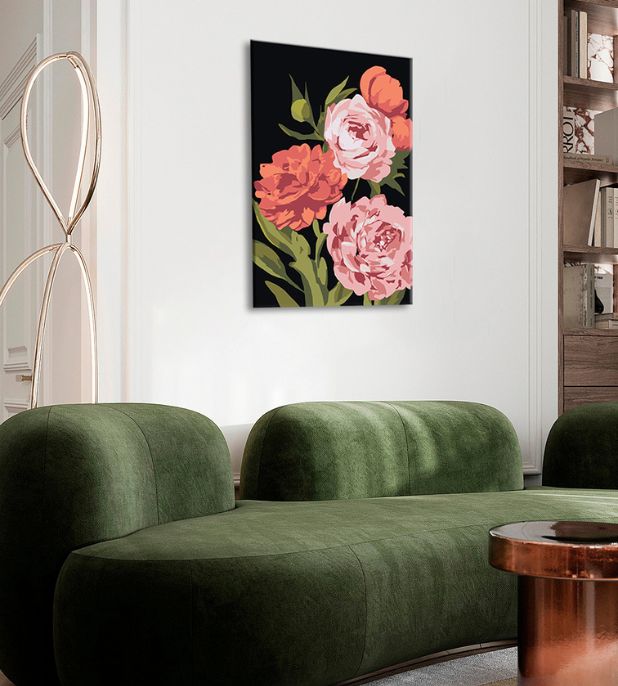 Ζωγραφική με αριθμούς FLOWER GARDEN | χαμηλή δυσκολία SPECIAL BLACK EDITION