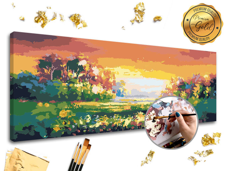 Ζωγραφική με αριθμούς PREMIUM GOLD | Παστέλ τοπίο
