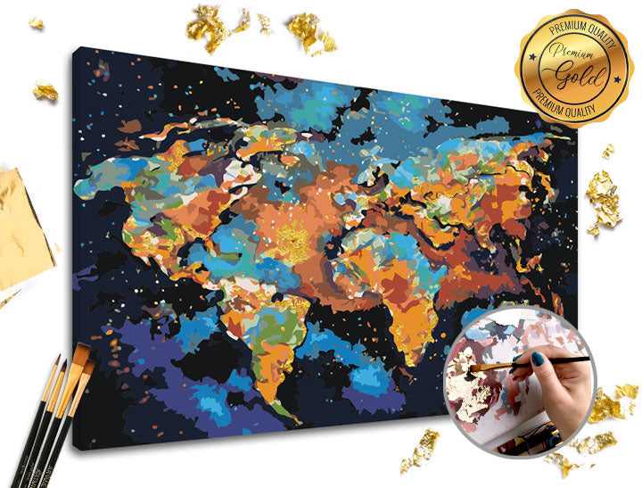 Ζωγραφική με αριθμούς PREMIUM GOLD | Πολύχρωμος κόσμος