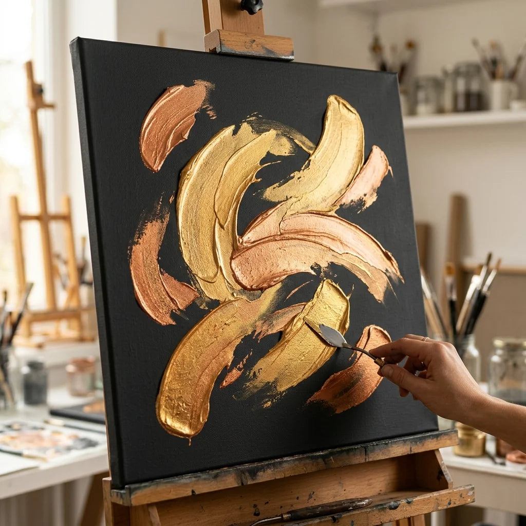 Μεταλλικές πινελιές με ακρυλικά El Greco