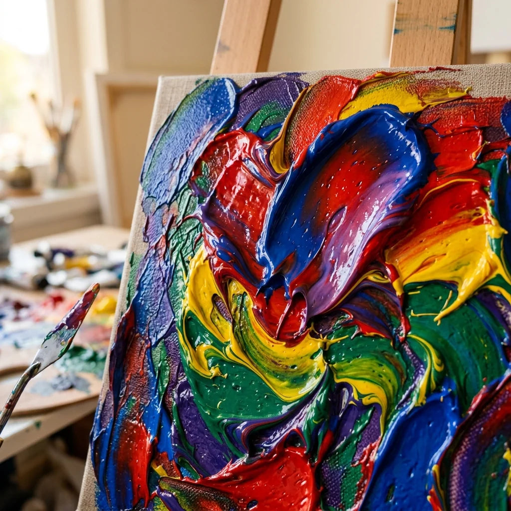 Παχιές υφές impasto με ακρυλικό χρώμα El Greco