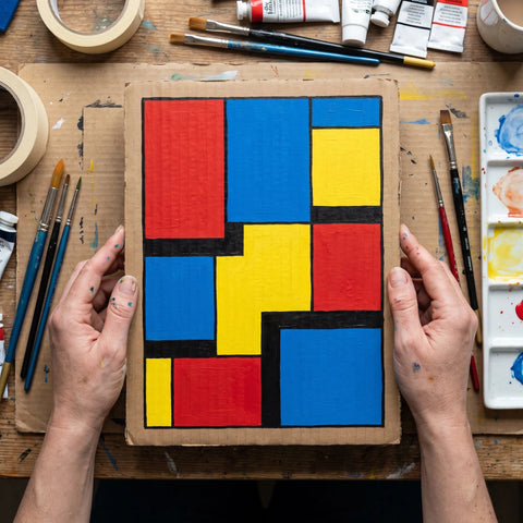 Μοτίβο pop-art ζωγραφισμένο με ακρυλικό σε χαρτόνι