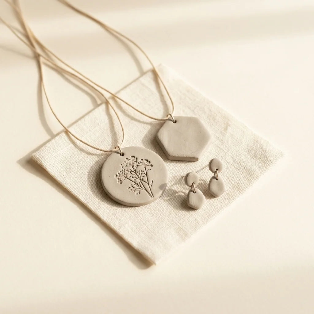 Κοσμήματα από αυτοσκληρυνόμενο πηλό Clay with me — μενταγιόν και σκουλαρίκια