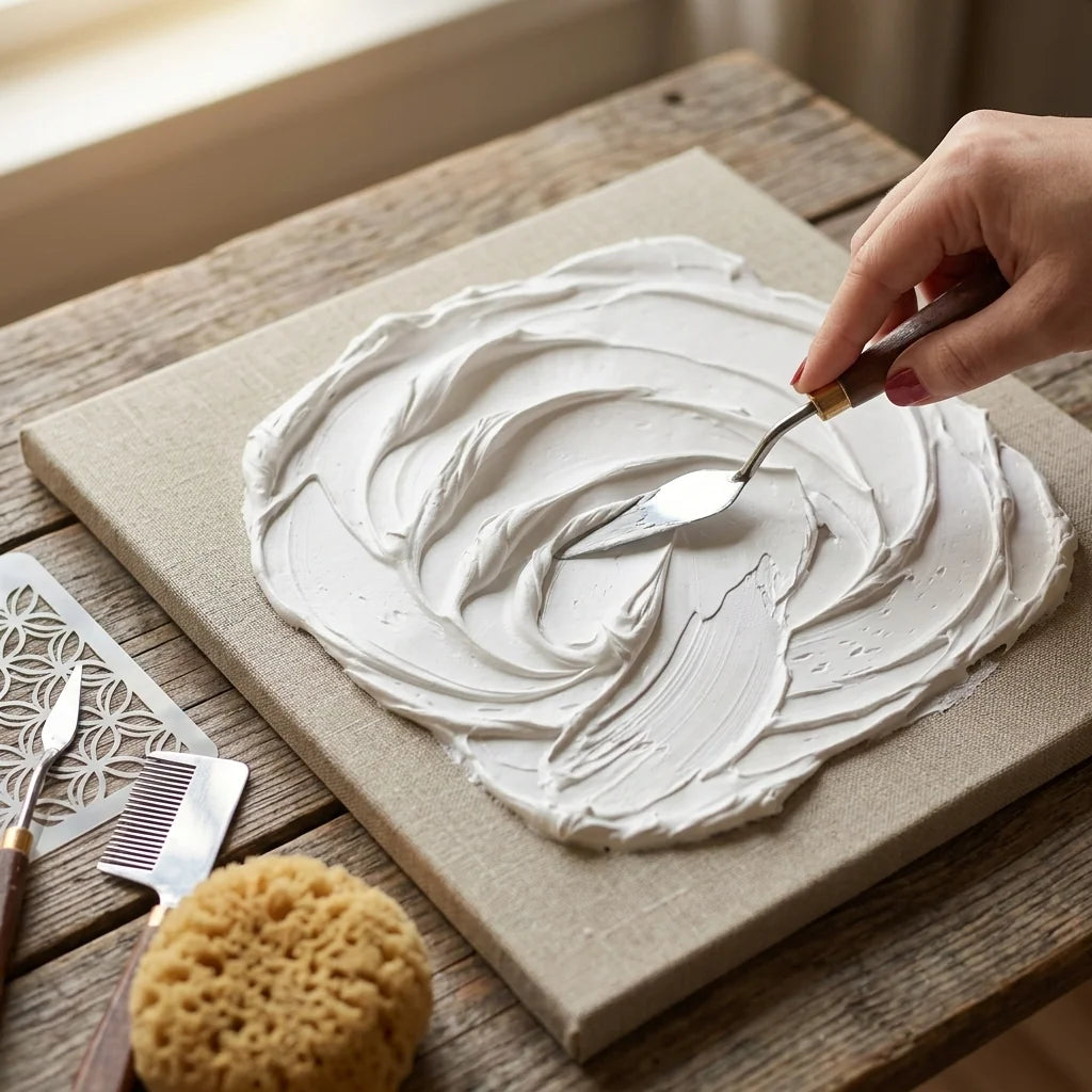 Μοντελοποίηση υφής στην πάστα Butter — σπάτουλα, σφουγγάρι, χτένα, στένσιλ