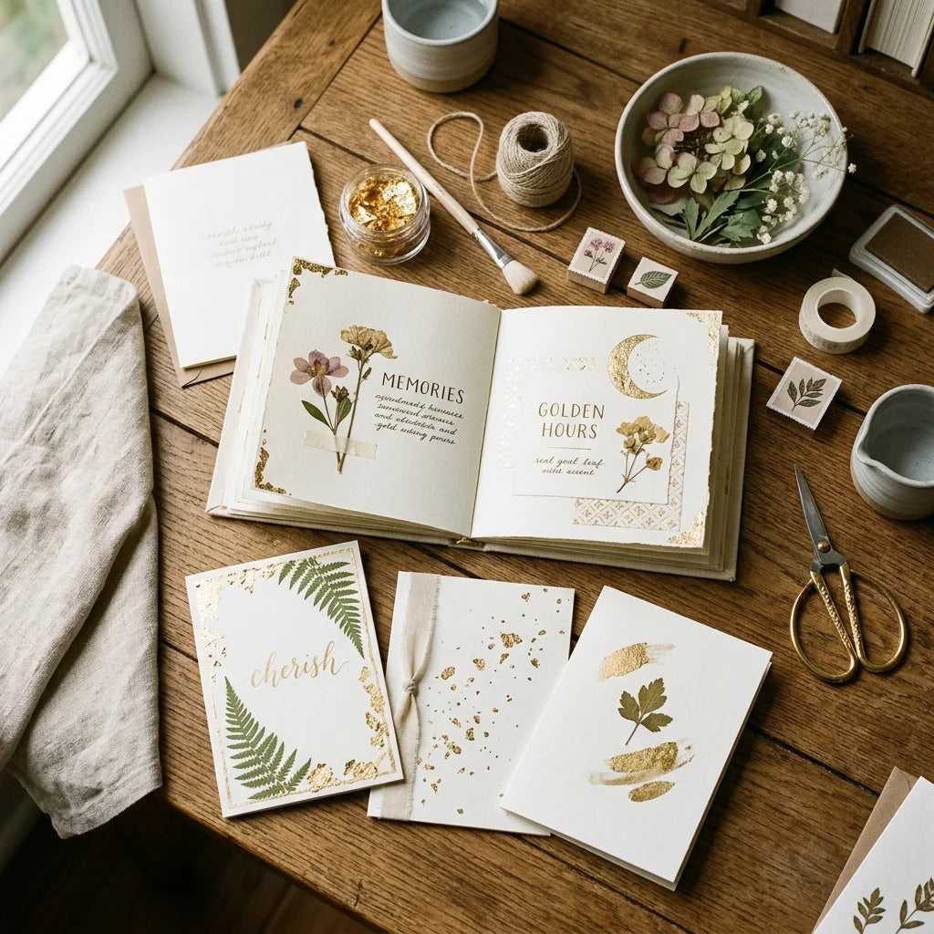 Χρυσές πινελιές σε έργα scrapbooking