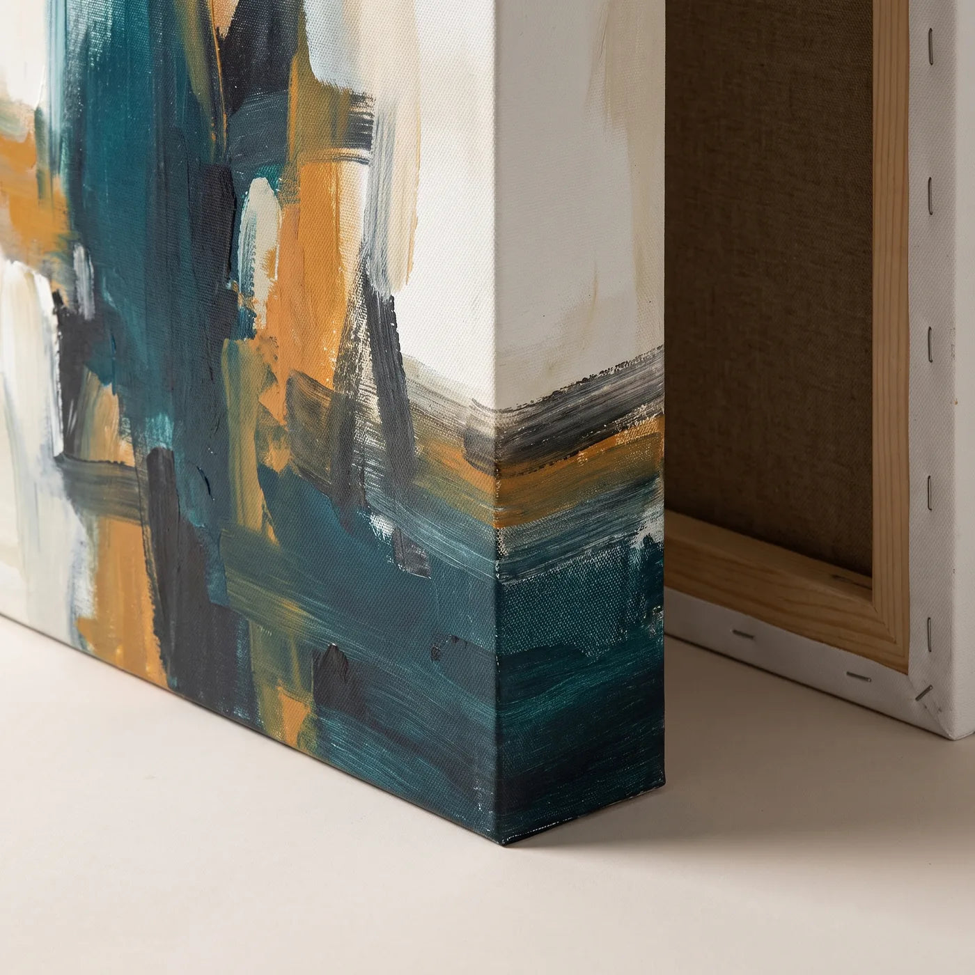 Πίνακας ζωγραφισμένος με ακρυλικό, που συνεχίζει στο πλαϊνό βάθους 4 cm του καμβά 3D