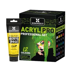 ACRYL PRO PROFESSIONAL Σετ ακρυλικών χρωμάτων 12x75 ml