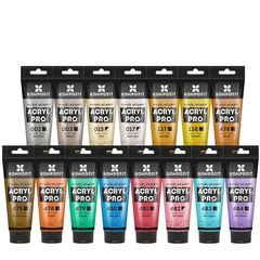 Σετ μεταλλικών ακρυλικών χρωμάτων ACRYL PRO Kompozit 15x75 ml