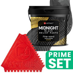 ARTMIE Midnight Black Relief Paste Set με χτένα τέχνης