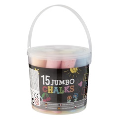 JUMBO χρωματιστές κιμωλίες σε κουβά 15 τεμάχια